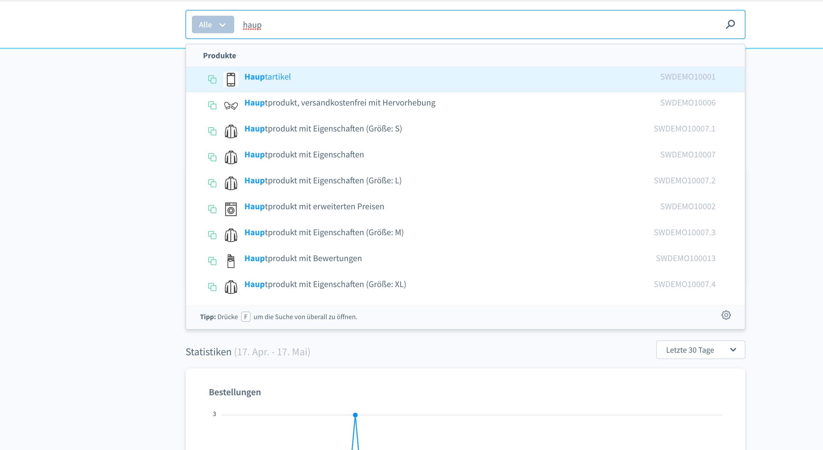 Artikelbilder überall im Backend anzeigen