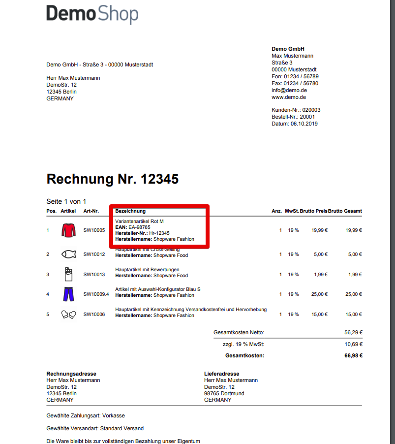 Zusatz-Infos auf Dokumente & Detailseite