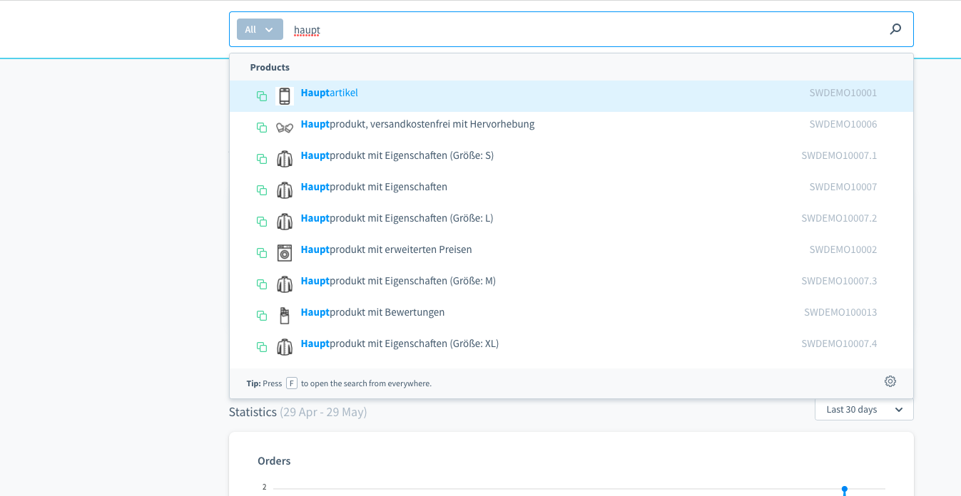 Artikelbilder überall im Backend anzeigen